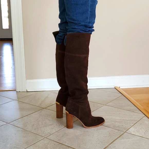 Over the knee sued boots . MK size. 8.5M - Picture 1 of 7